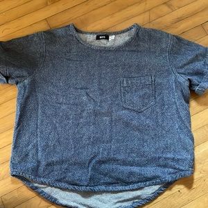 Cropped denim tee